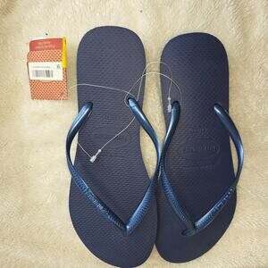 Havaianas Women's Flip Flops THONGS‎ Rubber Sandal Navy Blue US 11/12W EU 43 44